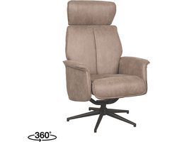 LABEL51 Verdal Fauteuil - BRUIN - Stof - Excl. Hocker - - - Draaibaar - Met Armleuning