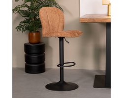 LABEL51 Vino Barkruk - Bruin - Velvet - Gaslift - Kruk -