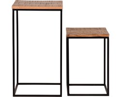 LABEL51 Vintage Bijzettafel - Naturel - Hout - One Size