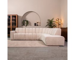 LABEL51 Vitoro Hoekbank - Naturel - Velvet - Rechts - - - Met Armleuning