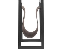 Label51 Wanddecoratie Magazinehouder Antraciet Leder