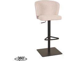 LABEL51 Wave Barkruk - Naturel - Stof - Gaslift - Kruk -