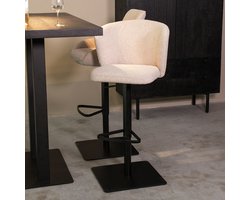 LABEL51 Wave Barkruk - Naturel - Stof - Zithoogte 56-82 - Kruk - - Draaibaar