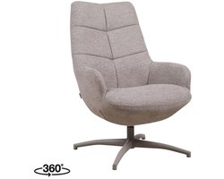 LABEL51 Winston Fauteuil - BRUIN - Stof - One Size - - - Draaibaar