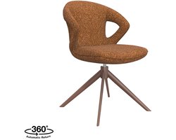 LABEL51 Zurich Eetkamerstoel - Oranje - Stof - Coral Frame - Stoel - Normale eetkamerstoel - Draaibaar - Met Armleuning