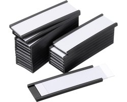 Labelhouders 6 x 1.2 cm C-kanaal Rubber Magnetisch voor Metalen Rekken - Organiseer Kantoor en Bestanden, Verpakking van 50 Stuks