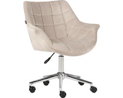 LABELLE - Bureaustoel - Beige - Fluweel