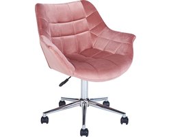 LABELLE - Bureaustoel - Roze - Fluweel
