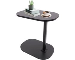 LabelOne Bedtafel - Laptoptafel - Bijzettafel - in hoogte verstelbaar - metalen frame - C-vormig ontwerp - modern - zwart