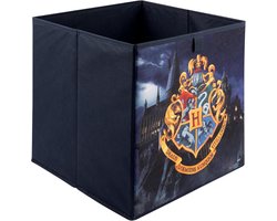 Labels Harry Potter opbergbox - Hogwarts kinderkamer speelgoedkist ideaal voor Kallax plank blauw 30 x 30 x 30 cm