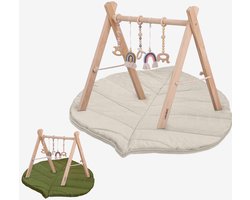 Ladanas Babygym hout inklapbaar - Speelboog met 5 speeltjes en speelmat