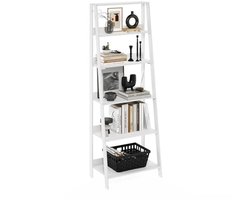 Ladder Boekenkast 6-laags Wit - Moderne Display Plank voor Compacte Ruimtes