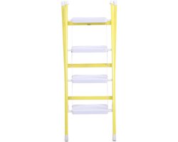 Ladderkruk met 4 Treden - Vouwladder Kruk - Huishoudelijke Taken - Breed Antislip Pedaal - 44W x 5H cm