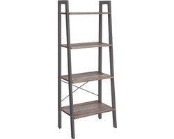 Ladderrek – Staand Boekenkast met 4 Niveaus – Industrieel Design – Grijs