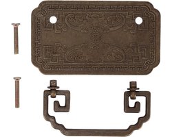 Lade Handvat Vierkant Vleermuis Antiek Chinees Meubilair Klassieke Kastdeur Retro Verdikte Alle Koperen Handvat - Bronzen Look - Vintage Stijl - Historische Decoratie