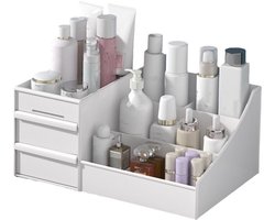 Lade-opbergdoos - Opbergdoos voor cosmetische lades - Bureaulade-opbergrek - Opbergdoos voor huidverzorging - Ruimtebesparend ontwerp - Opbergdoos met lade - Geschikt voor kaptafels, tafels in studentenhuizen - Wit