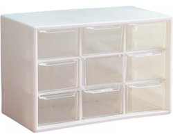 lade-organizer - desktop-opbergkast - schuifladen voor thuis - Make-up Organiser - met 9 laden - Organizer Cosmetica-opbergdoos - Make-up Opslag Cosmetica - Make-up Box - Slaapkamer