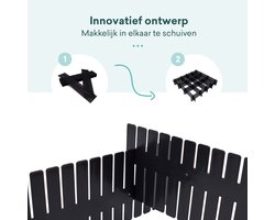 Lade organizer - Lade verdeler - Ladeverdeler - Set van 12 - Voor Kleding/Keuken/Badkamer/Kledingkast - Zwart