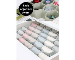 Lade Organizer - ladeverdeler - zwart - kast organizer - Opbergbox - Opbergsysteem - Ondergoed / Sokken / BH - organizer keuken - organizer badkamer - bureau organizer