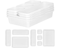 Lade Organizer - Opbergbakjes - Lade verdeler voor keuken en bureau - Badkamer lade bakjes - Make-up organizer - 8 delen - Wit