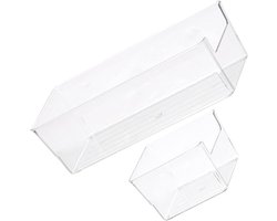 Lade Organizer - Opbergbakken Sorteerdoos - Bureau Kast Organiseren - Stevig Duurzaam Materiaal - 28.5x9.5CM - Transparant