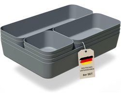 Lade organizer set | Bureau organizer boxen & ladeverdelers | Ideaal voor kantoor, huishouden & dagelijkse orde (antraciet)