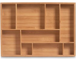 Lade-organizer van Bamboe - 9 Vakken - Natuurlijke Kleur - 44,5 x 32 x 5 cm