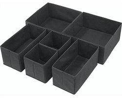 Lade Organizer - Zwart - Set 6 Stuks - Multifunctioneel Opberg Box - Opbergdoos - Opbergmand - Lade Verdeler - Opbergbox - Kast Organizer - Kleding - Baby kamer