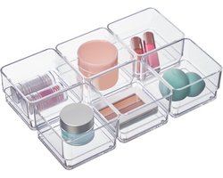 Lade Organizers Set - Opbergbakjes - Bureau Kasten - Stapelbaar Ontwerp - 3x2 Inch - Transparant
