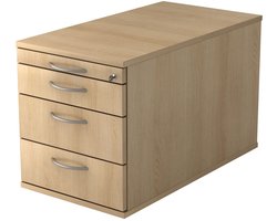 Ladeblok - 3 Lades - Verrijdbaar - Eik - 42,8 x 80 x 51,2 cm - Signa Tc30 BM