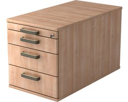 Ladeblok - 3 Lades - Verrijdbaar - Walnoot - 42,8 x 80 x 51,2 cm - Signa Tc30 SG