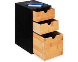ladeblok - bamboe - 3 lades - 28 x 17 x 21,5 cm - bureau organizer - keuken - badkamer