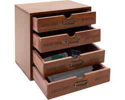 Ladebox houten bureau-organizer 4 verdiepingen - grenenhout - vintage sieradenkistje - ruimtebesparend opbergen - ServiceTopper