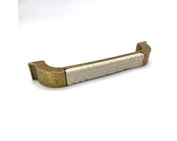 Ladegreep Antiek Brons met porseleinen ivoorkleurige inleg 148mm