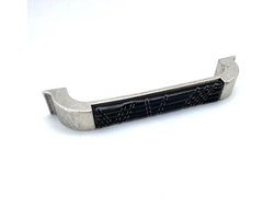 Ladegreep Antiek Zilver met porseleinen zwarte inleg 148mm
