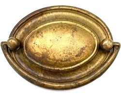 Ladegreep Messing antiek ovaal 70x49mm
