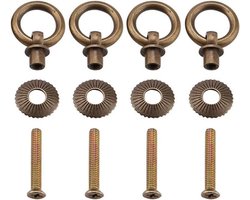 Ladehandgrepen - Decoratief - Vintage - 4 Stuks - Antiek Koper - Handgrepen voor Sieradendoos Cosmetische Case - Upgrade - Geschikt voor Decoratie - Bronzen Handgrepen met Schroeven voor Cadeaubox