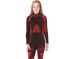 Ladeheid Kinderen Thermoshirt - Thermo ondergoed – Jongen - Meisje - Thermokleding - Longsleeve - LA-SS-Thermo-Shirt-Women - Zwart/Rood - 146-152