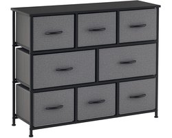 Ladekast 100×30×78,5 cm donkergrijs met metalen frame, opbergkast, opbergmeubel, boekenkast, haltafel, stevig en duurzaam, eenvoudig design, praktisch en mooi, geschikt voor slaapkamer en woonkamer