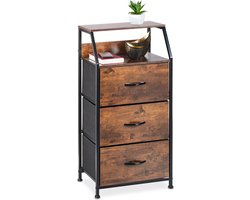 ladekast - 3 lades - 2 planken - 92 x 45 x 30 cm - slaapkamer - industrieel