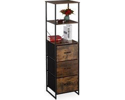 ladekast - 3 lades - 2 planken - industrieel - 155 x 43 x 42,5 cm - woonkamer