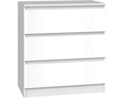 Ladekast 3 lades Wit Glans