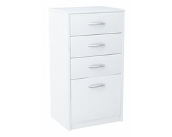Ladekast 45cm 4S WIT 4 laden boekenkast