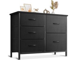 Ladekast 5 Laden - Brede Commode met Stoffen Laden - Opbergkast 78 x 30 x 60 cm - Modern Dressoir voor Slaapkamer en Woonkamer - Opbergmeubel voor Kleding, Accessoires en Dagelijkse Benodigdheden