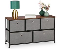 ladekast - 5 lades - 54,5 x 100 x 30 cm - stof - staal - halkast industrieel