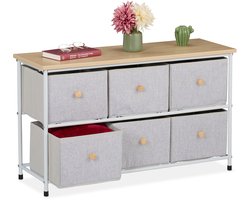 ladekast - 51x87x32 cm - slaapkamer - metaal - lichtgrijs