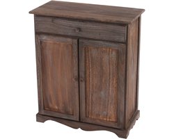 Ladekast, 78x66x33cm, shabby look, vintage ~ bruin