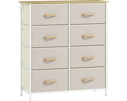 Ladekast, 86×30×94,5 cm, beige, metaal, opbergkast, ladekast, opbergmeubel, kast en dressoir, eenvoudig ontwerp, stabiel en duurzaam, praktisch en decoratief, geschikt voor slaapkamer, hal en woonkamer, voor kleding en accessoires