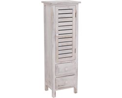 Ladekast, 90x30x25cm, shabby look, vintage ~ wit