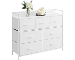 Ladekast - 98x85x28,5 cm - 7 stoffen lades - wit